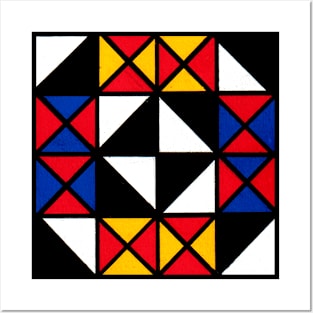 Mondrian Inspired Geometric Abstract Acrylic Painting V Posters and Art